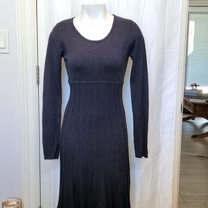 Max Studio Gray Long Sleeve Sweater Dress